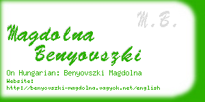 magdolna benyovszki business card